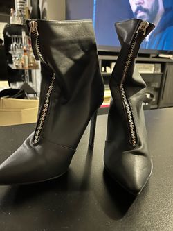 Black Block Heel Pumps — Size 8