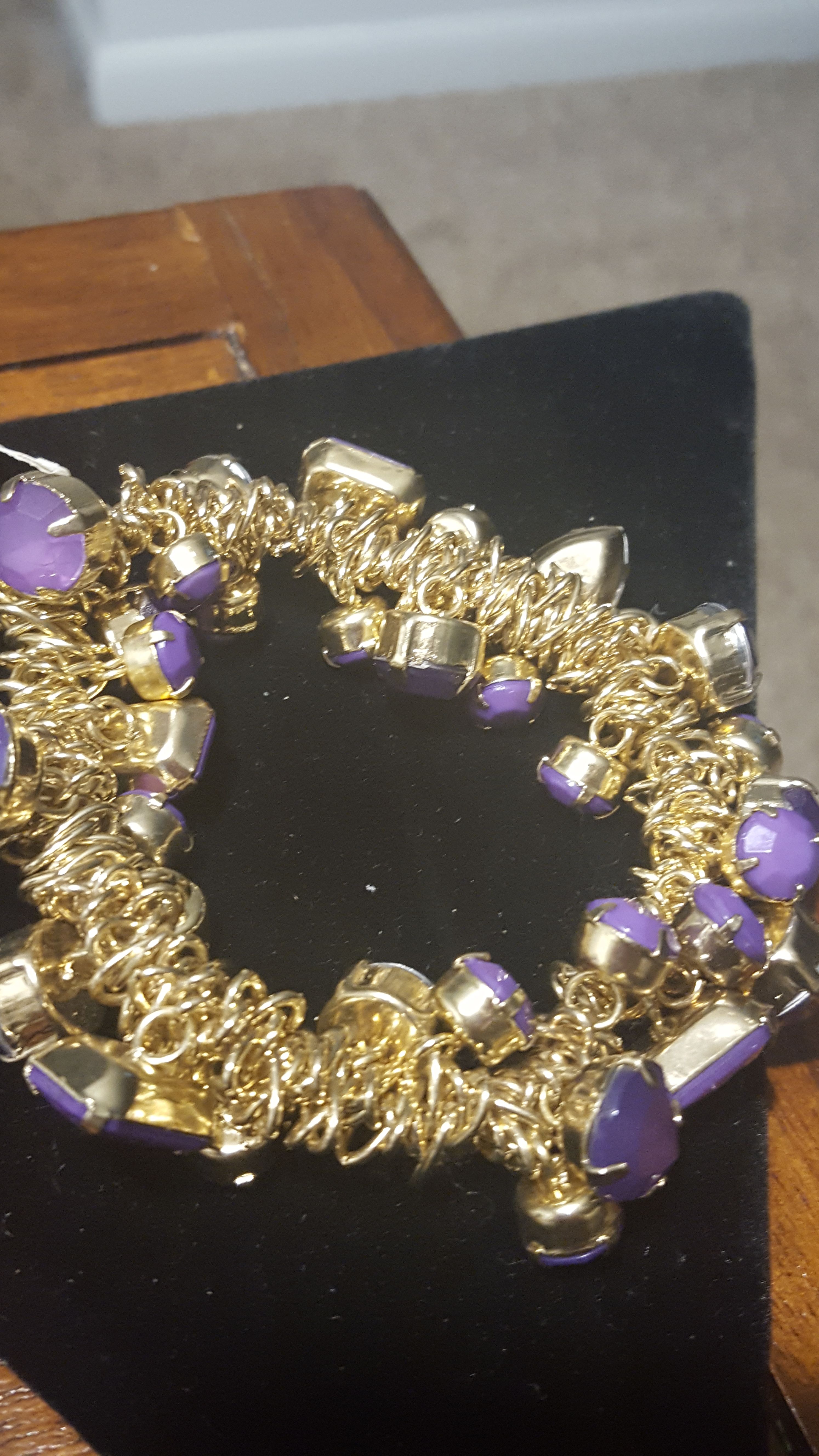 New purple & Gold ch stretch bracelet