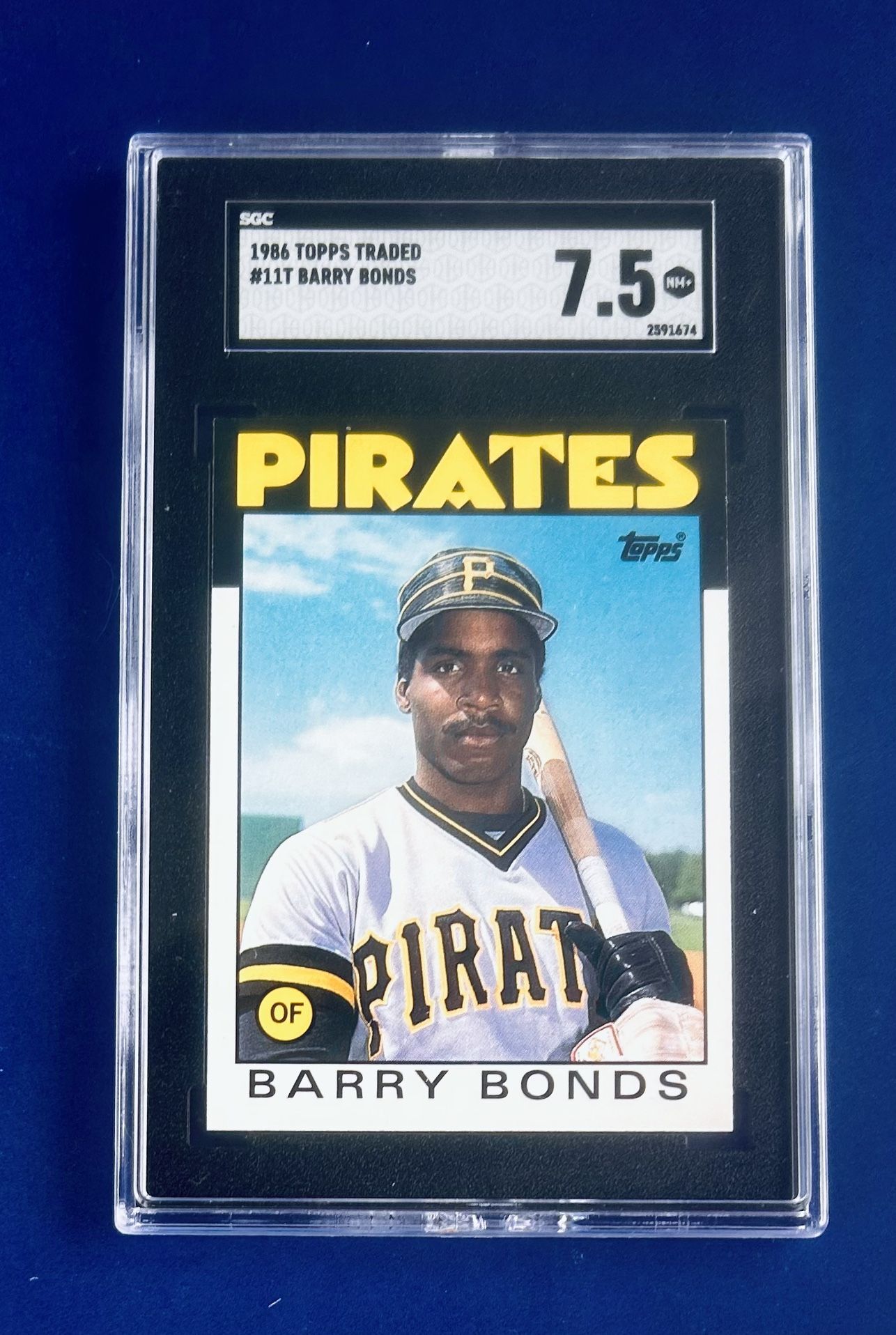 1986 Topps Barry Bonds Rookie Baseball Card Graded SGC 7.5