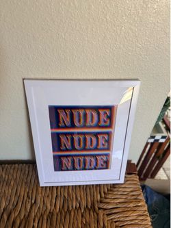 New honorable citizens framed 11x14” NUDE neon pink Art Print — Multicolor Text