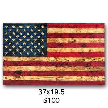 Rustic American Flags 