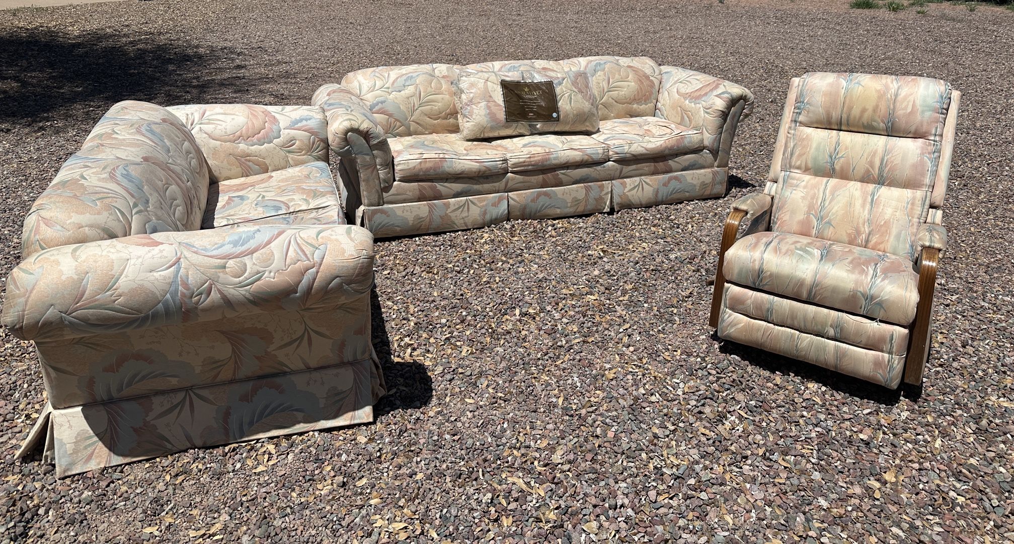 Vintage Sofa Set with Rocking Chair