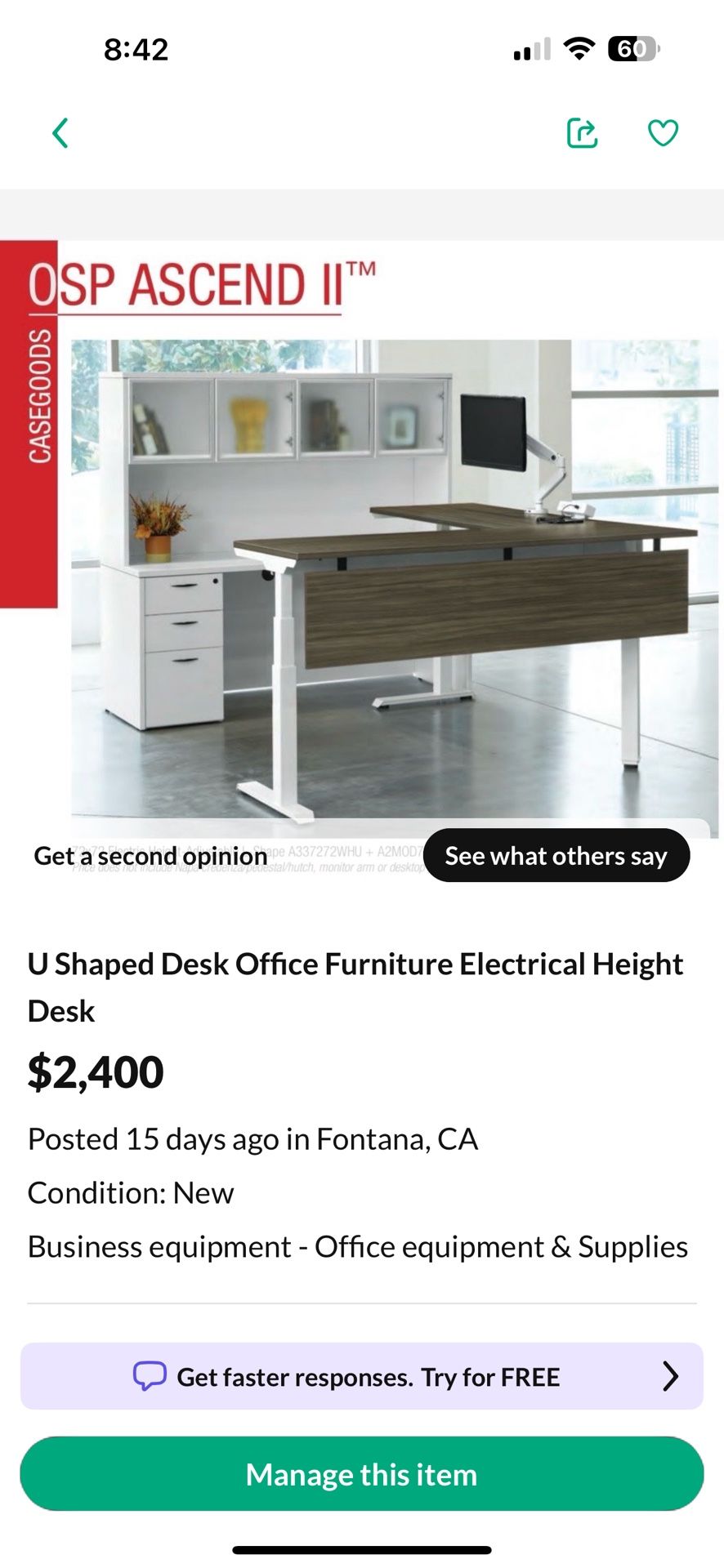 U Shaped Desk Office Furniture
