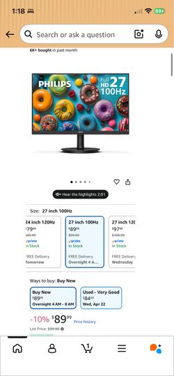 Philips 271V8LB 27" Framless Full HD (1920 x 1080) 100Hz Monitor