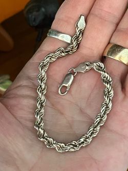Vintage Sterling Silver Rope Bracelet