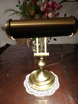 Vintage Polished Brass Desk Lamp