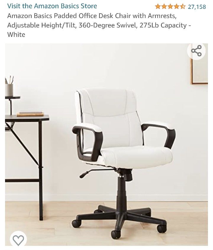 NEW Amazon Basics Padded Office Desk Chair