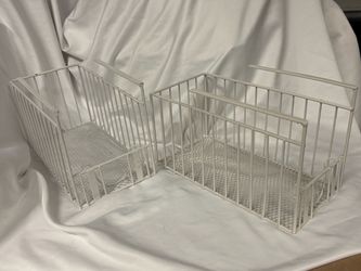 Set of 2 White Wire Under-Shelf Storage Baskets
