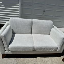 Article 61” Ceni Loveseat Couch - Charcoal Beige - Like New