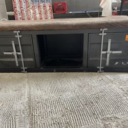 Suede Bench with Storage 