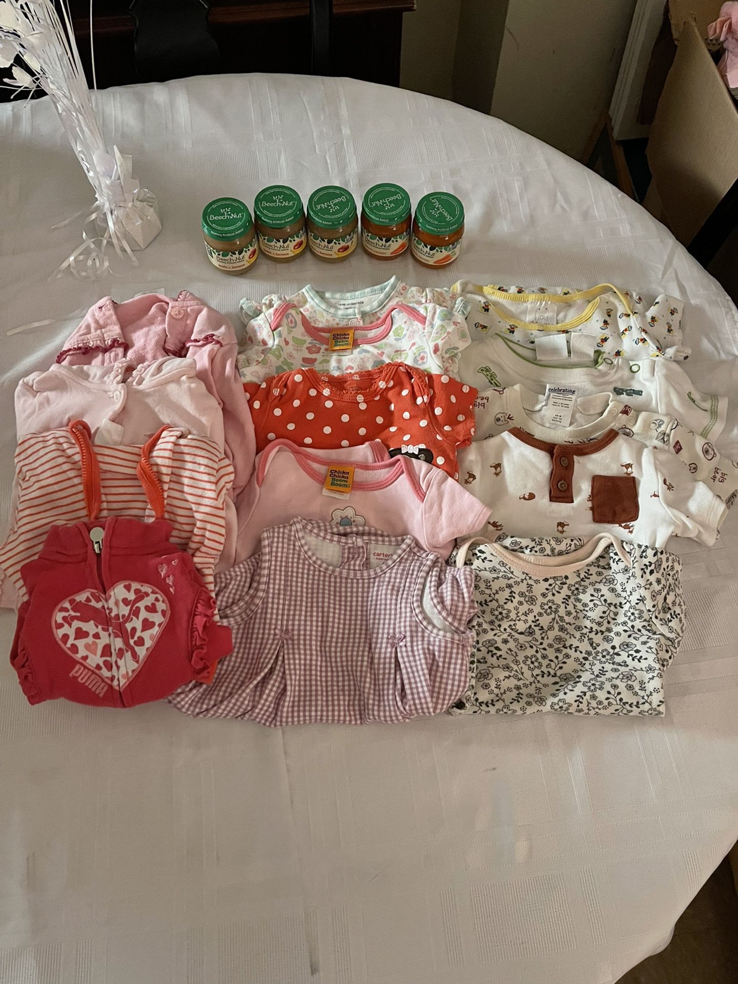 3-9 Month Baby Girl Clothes Lot & Food