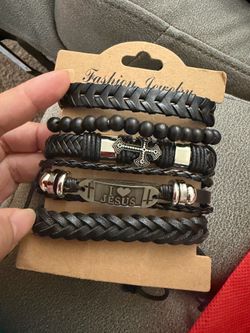 Men’s Fashion Black bracelet $7 each $5 each