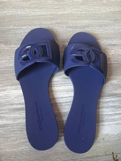 Dolce & Gabbana Blue Rubber Sandals Size 38
