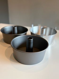 Set of 3 Angel Food / Chiffon Cake Baking Pans (10-Inch)