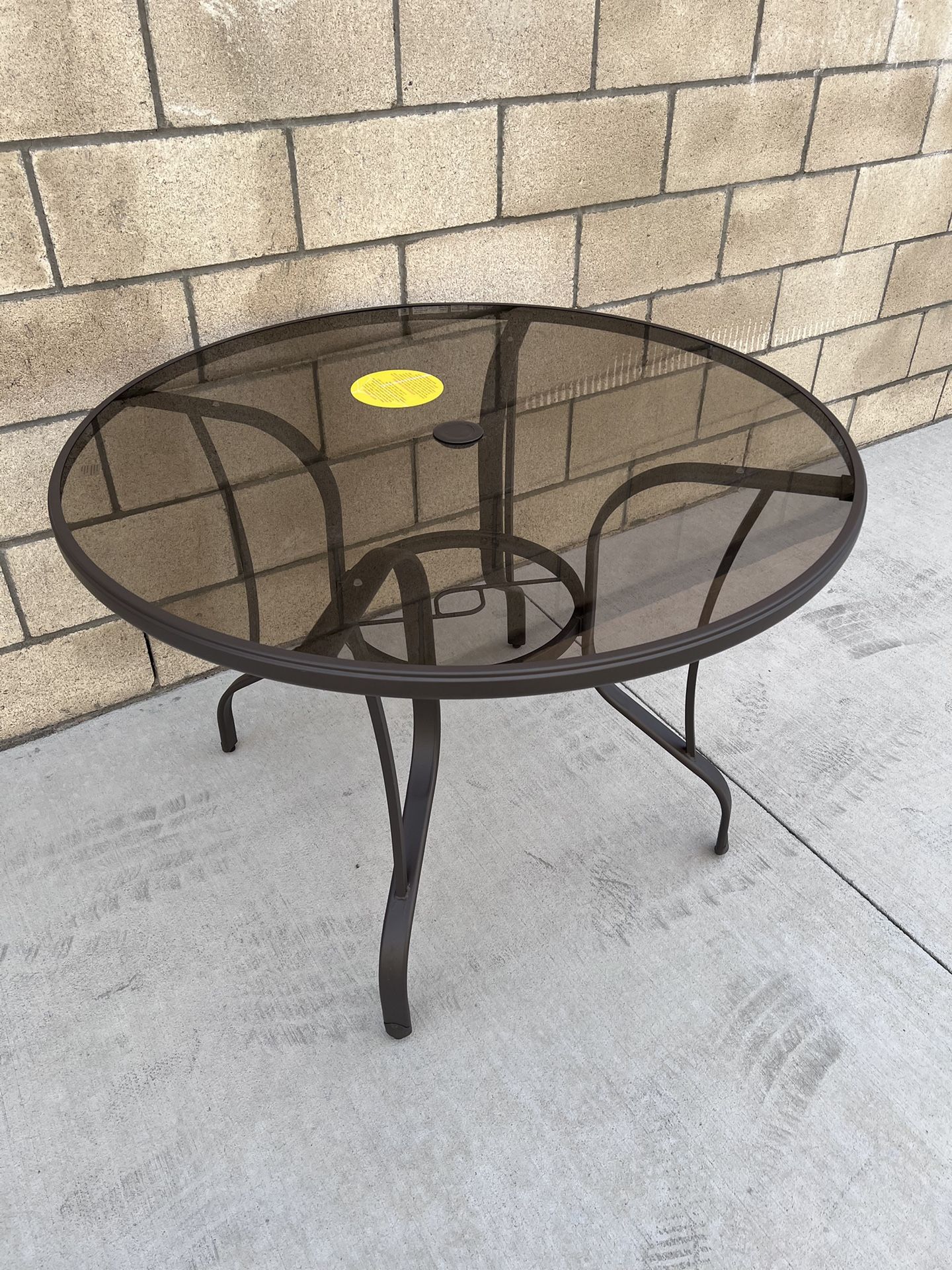 NEW StyleWell 42" Mix & Match Steel Round Outdoor Patio Dining Table w/ Bronze Smoky Glass **5 Available, $50 Each**