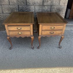 Pennsylvania House matching 2 drawer end tables 