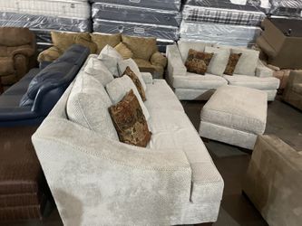 Fabric Sofas Set 3 Pieces 