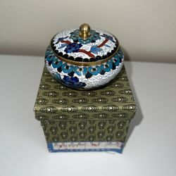Vintage Cloisonné ginger lidded bowl