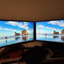 24in 144hz Curved Dual Gaming Monitors