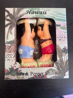 Vintage Hawaiian Surfer Couple Salt & Pepper Set