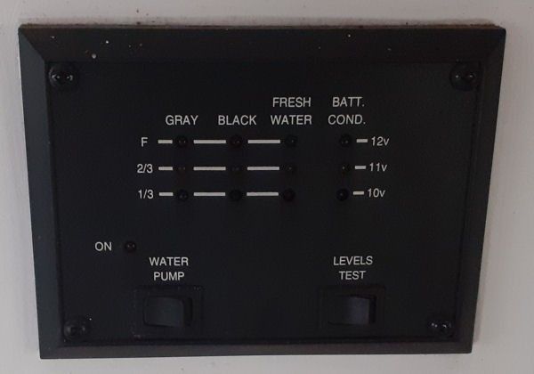 Camper Levels Panel, Power Pack, LP Door, Bar Stool, Lights