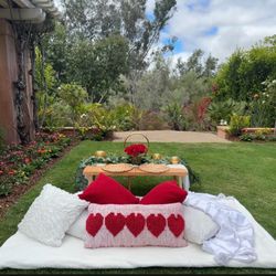 Wish Upon a Picnic SD Picnic set up! Table cushions blankets decor