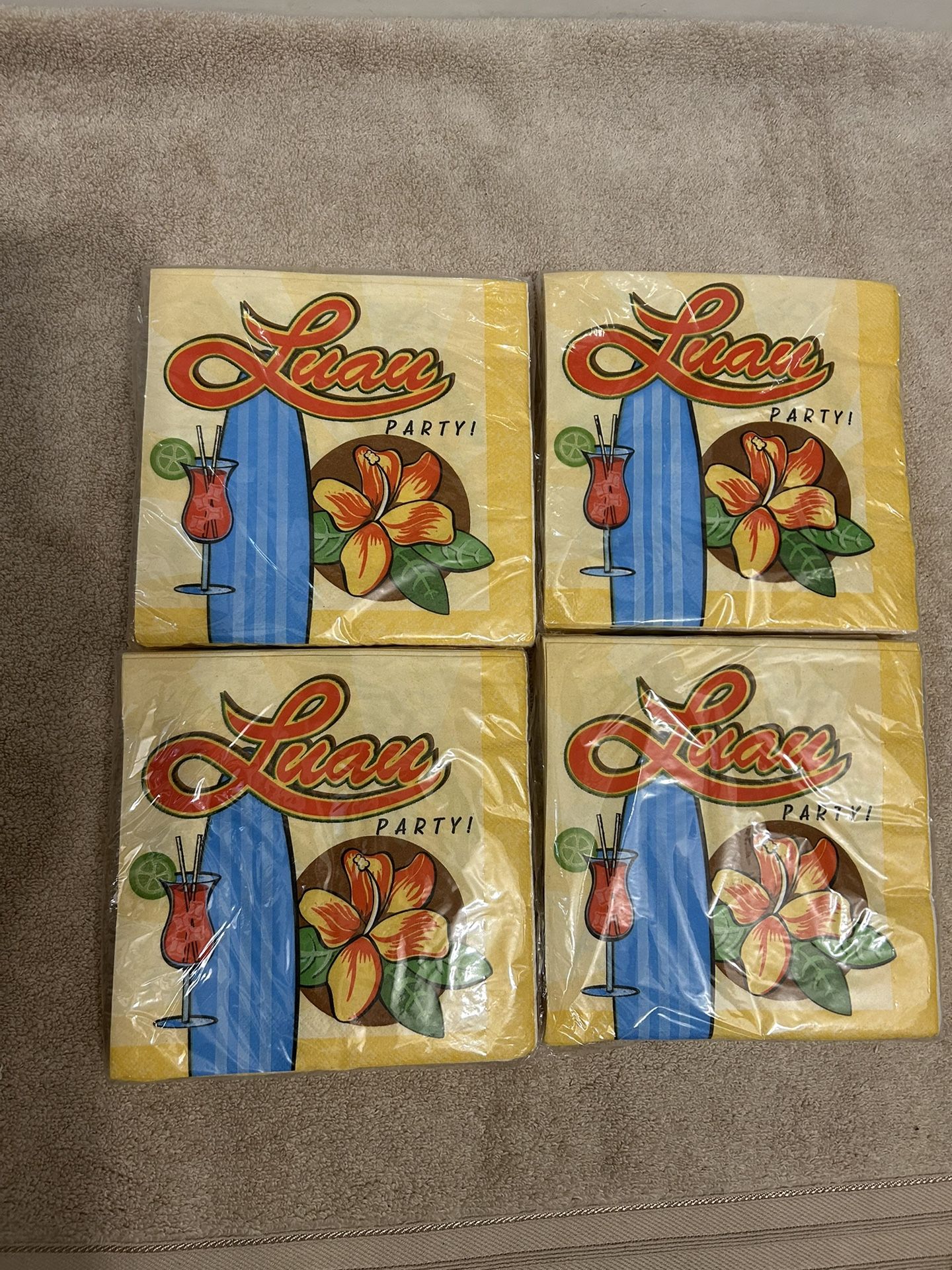 Luau Party Napkins 4 pkgs  25 In Each = Total 100