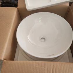 New Small Caramic Sink Perfect For Powder Room