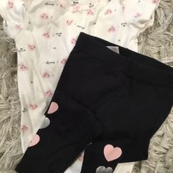 Carter 9M Baby Girl Onesie Bodysuit Leggings
