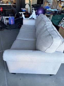 Light Gray Fabric Sofa Couch $75 obo