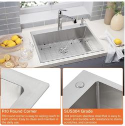 Stainless Steel Kitchen Sink 33 X 22 X 9👍