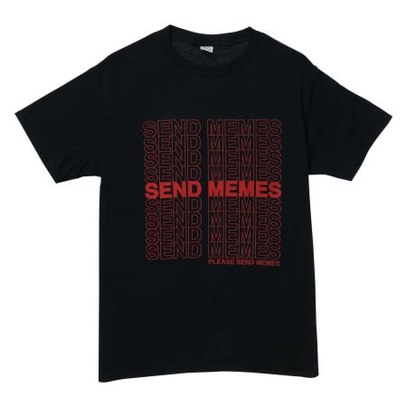 Send Memes Short Sleeved Graphic T-Shirt Unisex Size Large Black and Red