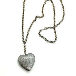 Silver Heart Locket Necklace 