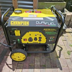 Champion Dual Fuel Generator W/wheel Kit and Champion Cover