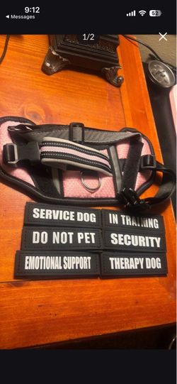 Pink Dog Harness with Interchangeable Patches