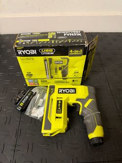 RYOBI USB Lithium Cordless Craft 4-in-1 Stapler/Nailer Kit with 3.0 Ah Battery and Charging Cable