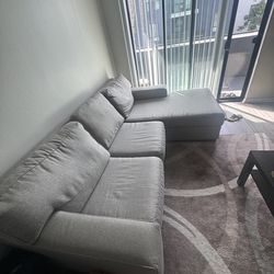 2-Piece Sectional Beige 96.5 inch Sofa