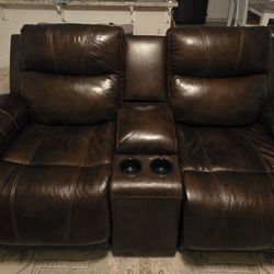 Ashley, Leather Loveseat Electric Recliner 