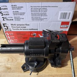 BESSEY 5 in. Multi-Purpose Rotating Pipe and Bench Vise with Swivel Base