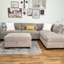 Walsen Sectional Sofa w/Storage Ottoman | Free Delivery