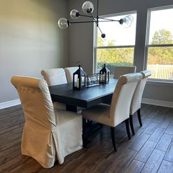 6 Pottery Barn Upholstered Dining Chairs