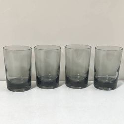 Set Of 4 Smoke Black Sake Tequila Shot Glass Home Kitchen Accent