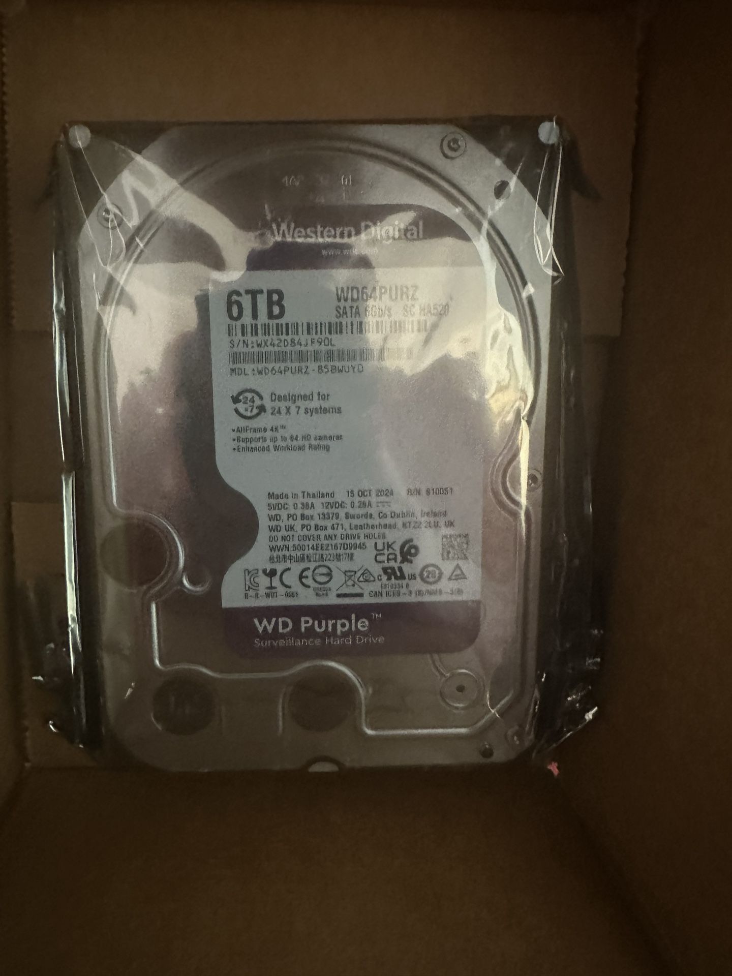 6TB Western Digital Purple Hard Drive – Reliable & High Capacity