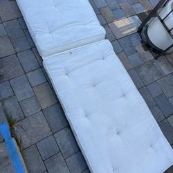 1 Piece Outdoor Patio Furniture Cushions in White by Pottery Barn  Located in concord  Very good condition  No damages Covers not removable   Measures