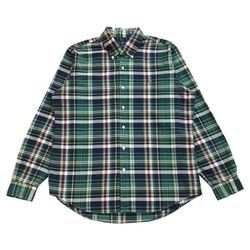 POLO RALPH LAUREN PLAID BUTTON UP SHIRT MENS XL BLUE LONG SLEEVE PONY VINTAGE