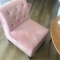 Blush Velvet Storage Chair
