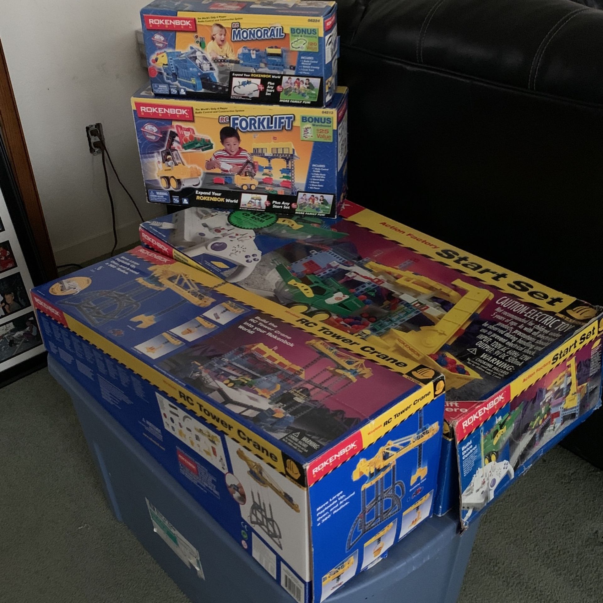 Rokenbok Starter Set, Monorail, Tower Crane, Forklift, Garbage Truck And More