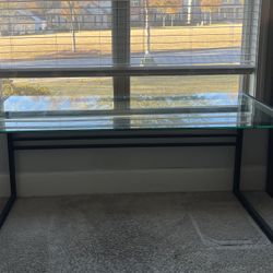 Modern Glass Desk w / Sleek Metal Frame -60in X 26.5in 