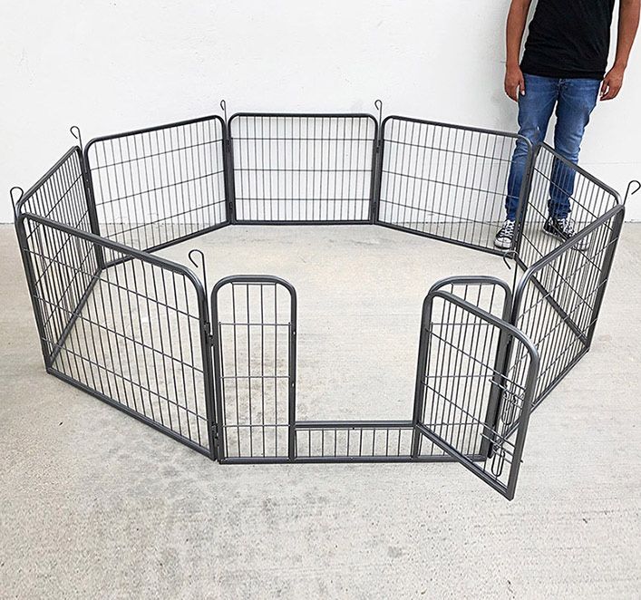 (NEW) $65 Heavy Duty 24” Tall x 32” Wide x 8-Panel Pet Playpen Dog Crate Kennel Exercise Cage Fence Play Pen 