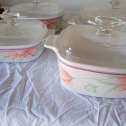 4 Lidded Casserole Dishes 